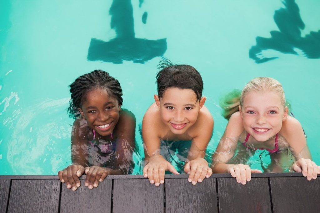 7 year old children take swim lesons